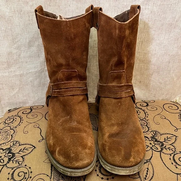 Rocket Dog Brown Suede Boho Motorcycle Boots - Picture 3 of 6